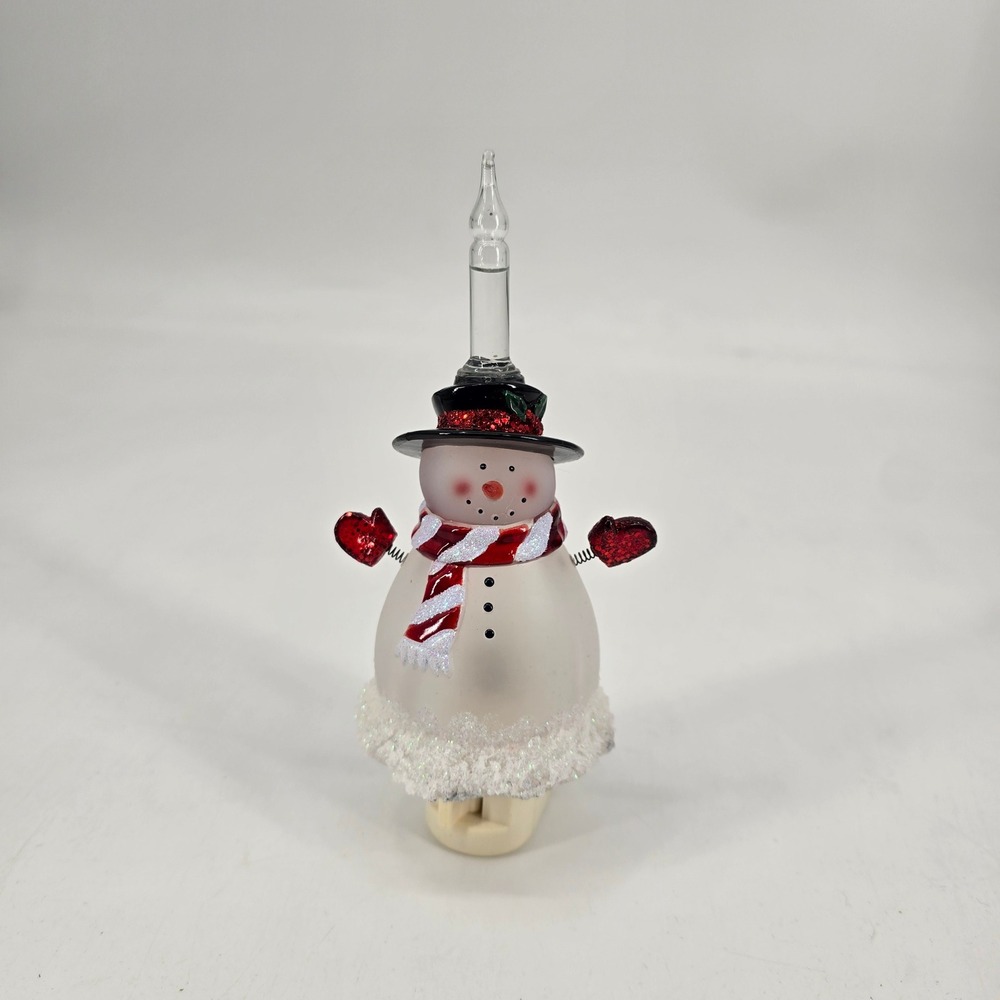 Night Brites Snowman Christmas Night Light Glitter Icicle Holiday Winter Decor